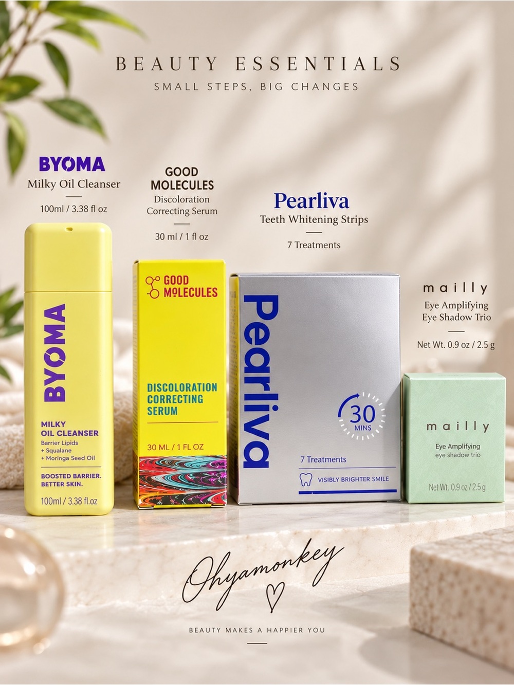 Byoma Good Molecules Pearliva Mally Skincare Bundle